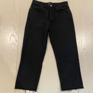 Zara Cropped Raw Hem Straight Leg Jeans - Size US 6